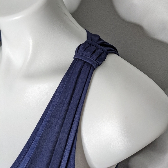 NWT Aijek navy satin maxi dress 10/12 - Picture 4 of 10